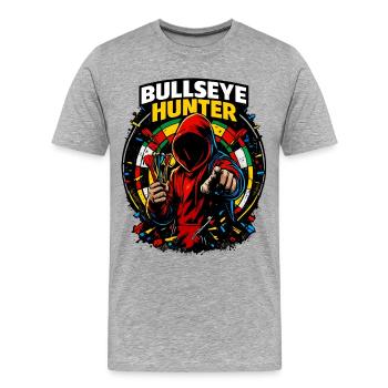 Dart Bullseye Hunter - Männer Premium Bio T-Shirt - Grau meliert - Vorne - Damien (186cm)