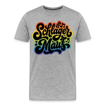 Schlager Maus - Schlagermaus - Schlagermusik - T-shirt bio Premium Homme - gris chiné - Devant - Damien (186cm)