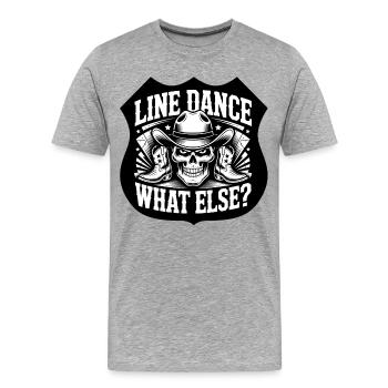 LineDance Skull Cowboy Boots - Men's Premium Organic T-Shirt - heather grey - Front - Damien (186cm)