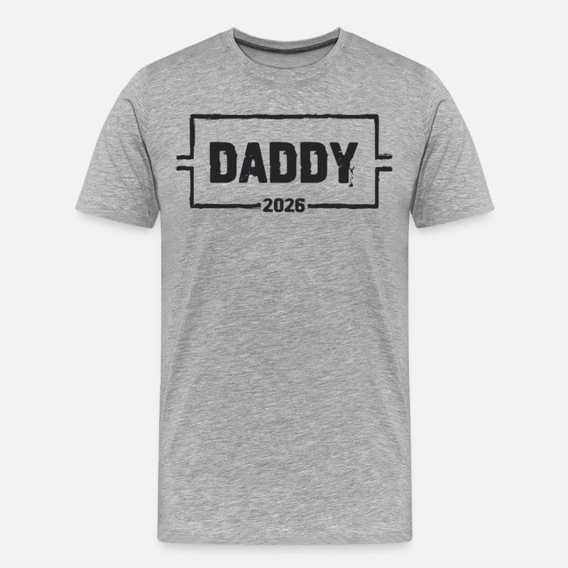 DADDY 2026 Stolzer werdender Vater - Männer Premium Bio T-Shirt - Grau meliert