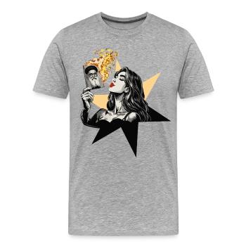 Femme feu 1 - T-shirt bio Premium Homme - gris chiné - Devant - Damien (186cm)