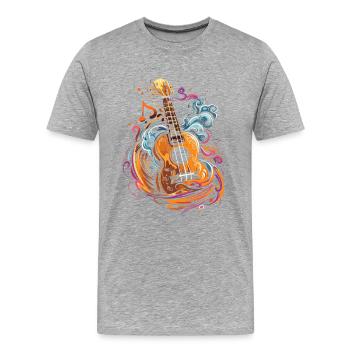 Ukulele - Männer Premium Bio T-Shirt - Grau meliert - Vorne - Damien (186cm)