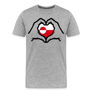 Greenland Love - Men's Premium Organic T-Shirt - heather grey - Front - Damien (186cm)
