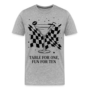 Table For One Martini Party - T-shirt bio Premium Homme - gris chiné - Devant - Damien (186cm)