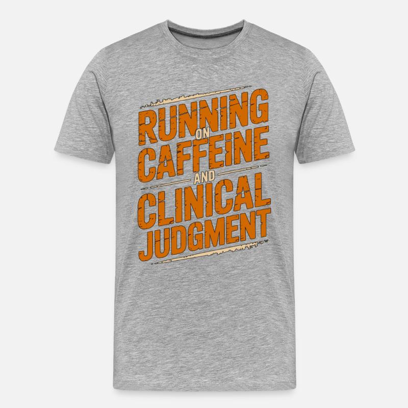 Nurse Practitioner Running On Caffeine Nursing - Männer Premium Bio T-Shirt - Grau meliert