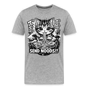 Send Noods Ramen - Männer Premium Bio T-Shirt - Grau meliert - Vorne - Damien (186cm)