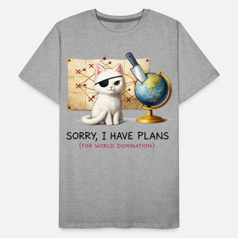 Plans de domination du monde de Evil Cat T-shirt bio Premium Homme
