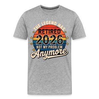 Retired 2026 Funny Retirement Graphic Women Men - Men's Premium Organic T-Shirt - heather grey - Front - Damien (186cm)