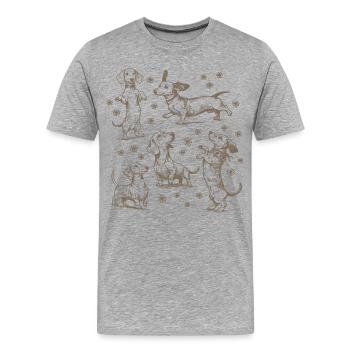 Teckel Teckel Chiens Teckels Teckel Chien teckel Teckel - T-shirt bio Premium Homme - gris chiné - Devant - Damien (186cm)