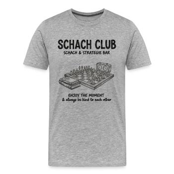 Conception de stratégie pour un club d’échecs – Barre-d’échecs vintage - T-shirt bio Premium Homme - gris chiné - Devant - Damien (186cm)