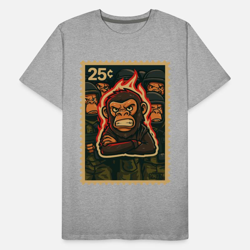 Fire and Monkey Protest Men's Premium Organic T-Shirt