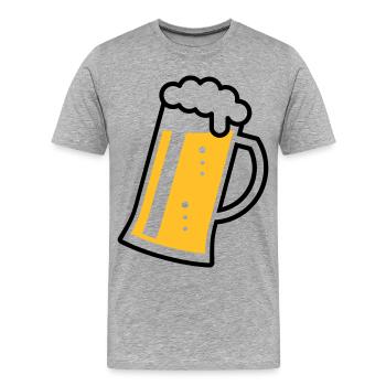 Maßkrug (beer / beer mug / beer glass / R /// 2C) - Men's Premium Organic T-Shirt - heather grey - Front - Damien (186cm)