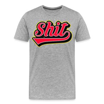 Logo du script de mot merdique - T-shirt bio Premium Homme - gris chiné - Devant - Damien (186cm)