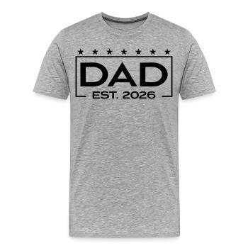 Papa 2026 Loading – Est. 2026 Design für Väter - Männer Premium Bio T-Shirt - Grau meliert - Vorne - Damien (186cm)