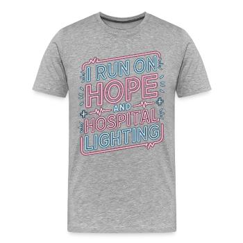 Infirmière en oncologie que je dirige sur Hope et infirmière en perfusion - T-shirt bio Premium Homme - gris chiné - Devant - Damien (186cm)