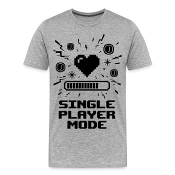 Cœur de joueur en mode solo - T-shirt bio Premium Homme - gris chiné - Devant - Damien (186cm)