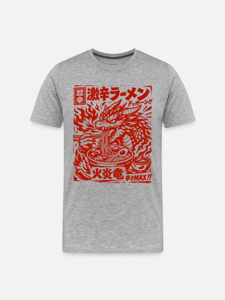 Dragons | Ramen | Noodle soup | extra spicy - Men's Premium Organic T-Shirt - heather grey