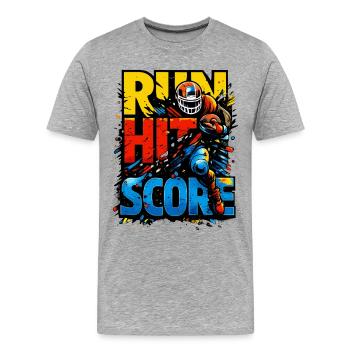 Score de point atteint | Conception du football américain - T-shirt bio Premium Homme - gris chiné - Devant - Damien (186cm)