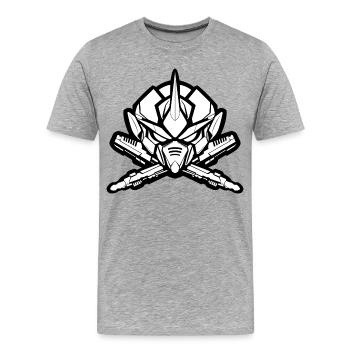 One Bulky Mech - Tête de logo v2 - T-shirt bio Premium Homme - gris chiné - Devant - Damien (186cm)