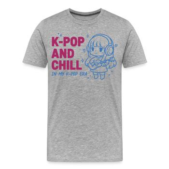 K-Pop und Chill In meiner K-Pop-Ära K-Pop Koreanische Musik - Männer Premium Bio T-Shirt - Grau meliert - Vorne - Damien (186cm)