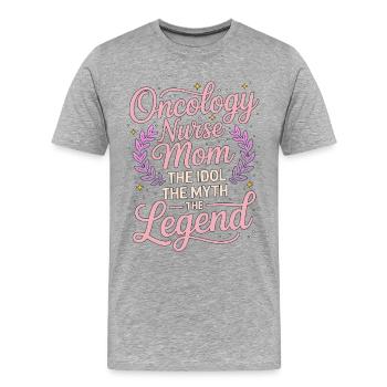 Infirmière en oncologie Maman L’idole L’Infirmière en oncologie - T-shirt bio Premium Homme - gris chiné - Devant - Damien (186cm)