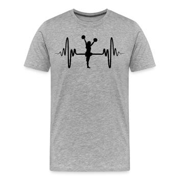 Cheerleader - Männer Premium Bio T-Shirt - Grau meliert - Vorne - Damien (186cm)
