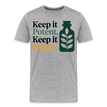 L’homéopathie Garde la puissance Garde la profession pure - T-shirt bio Premium Homme - gris chiné - Devant - Damien (186cm)