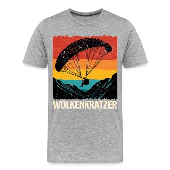 Parapente GRATTE-CIEL DRÔLE - T-shirt bio Premium Homme - gris chiné - Devant - Damien (186cm)