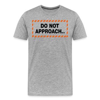 Déclaration de distance d’avertissement - T-shirt bio Premium Homme - gris chiné - Devant - Damien (186cm)