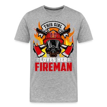 Feuerwehr - Männer Premium Bio T-Shirt - Grau meliert - Vorne - Damien (186cm)
