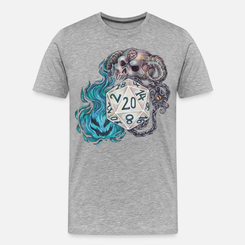 Rollenspiel Tabletop D20 Würfel Geschenk Warlock - Männer Premium Bio T-Shirt - Grau meliert