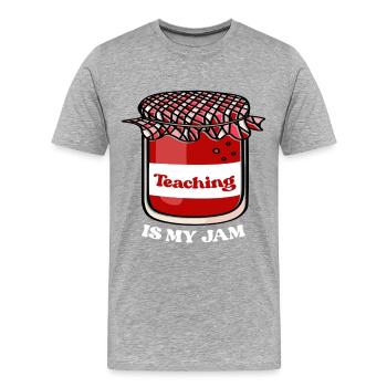 Lehrjam : L’enseignement, c’est mon truc - T-shirt bio Premium Homme - gris chiné - Devant - Damien (186cm)