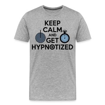 Hypnotiseur Reste calme Fais-toi hypnotiser Professionnel - T-shirt bio Premium Homme - gris chiné - Devant - Damien (186cm)