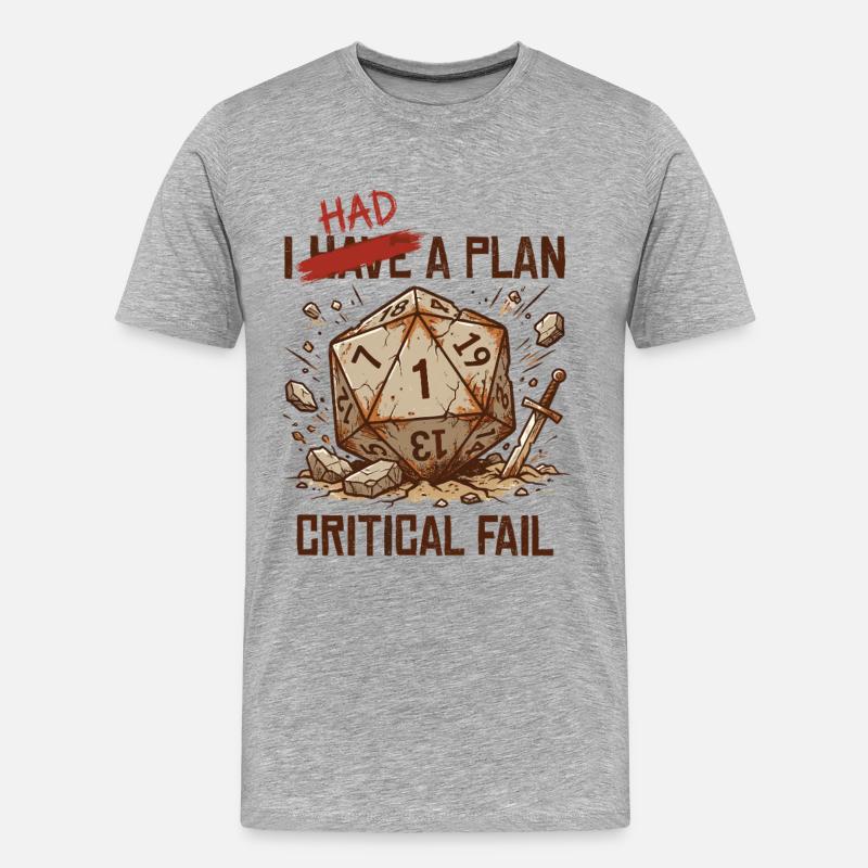 Échec critique – J’avais un plan cube - T-shirt bio Premium Homme - gris chiné