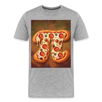 Pi Shape Pizza - Männer Premium Bio T-Shirt - Grau meliert - Vorne - Damien (186cm)