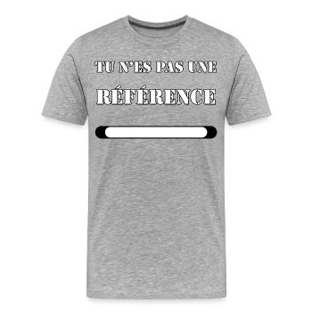 DU BIST KEINE REFERENZ. - Männer Premium Bio T-Shirt - Grau meliert - Vorne - Damien (186cm)
