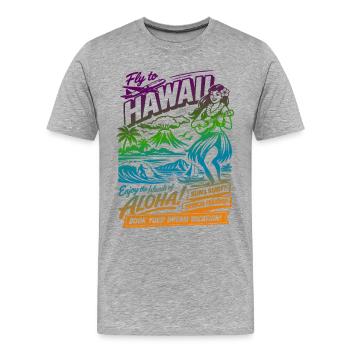 Hawaii Traumreise 50er Jahre Poster - Männer Premium Bio T-Shirt - Grau meliert - Vorne - Damien (186cm)