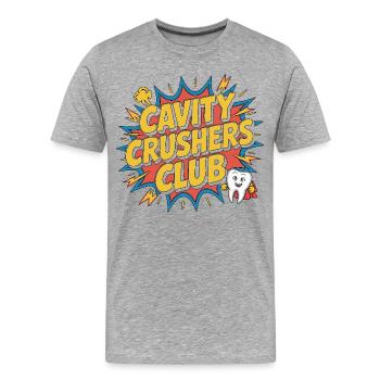 Pediatric Dentist Cavity Crushers Dental Health - Men's Premium Organic T-Shirt - heather grey - Front - Damien (186cm)