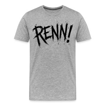 Renn! - Männer Premium Bio T-Shirt - Grau meliert - Vorne - Damien (186cm)