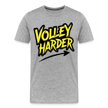 Volley Plus Padel Tennis Puissance Dire - T-shirt bio Premium Homme - gris chiné - Devant - Damien (186cm)