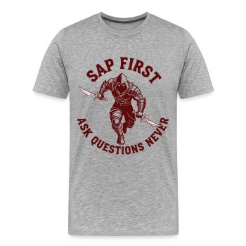 Real Villain Roleplay Nerd Humor - Men's Premium Organic T-Shirt - heather grey - Front - Damien (186cm)