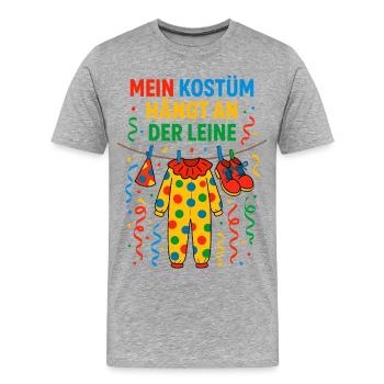Mein Kostüm ist in der Wäsche Leine Kein Kostüm - Männer Premium Bio T-Shirt - Grau meliert - Vorne - Damien (186cm)