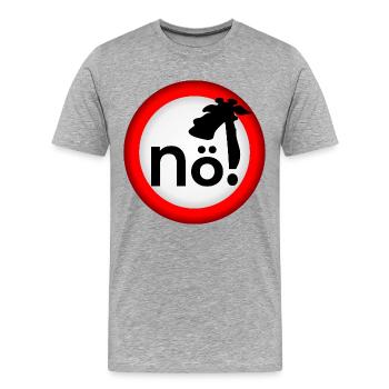 Interdiction : Pas de girafe - T-shirt bio Premium Homme - gris chiné - Devant - Damien (186cm)