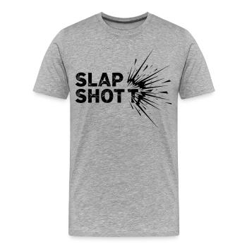 Eishockey Puck Action Schlittschuh Hockey Sport - Männer Premium Bio T-Shirt - Grau meliert - Vorne - Damien (186cm)