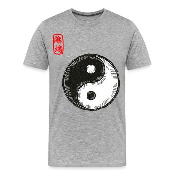Yin et Yang - T-shirt bio Premium Homme - gris chiné - Devant - Damien (186cm)