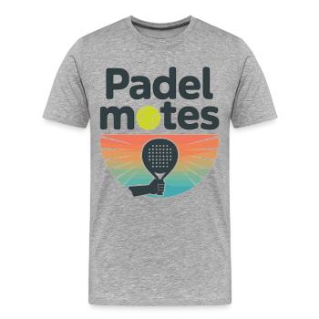T-shirt de padel - Maillot rétro pour joueurs de padel - T-shirt bio Premium Homme - gris chiné - Devant - Damien (186cm)