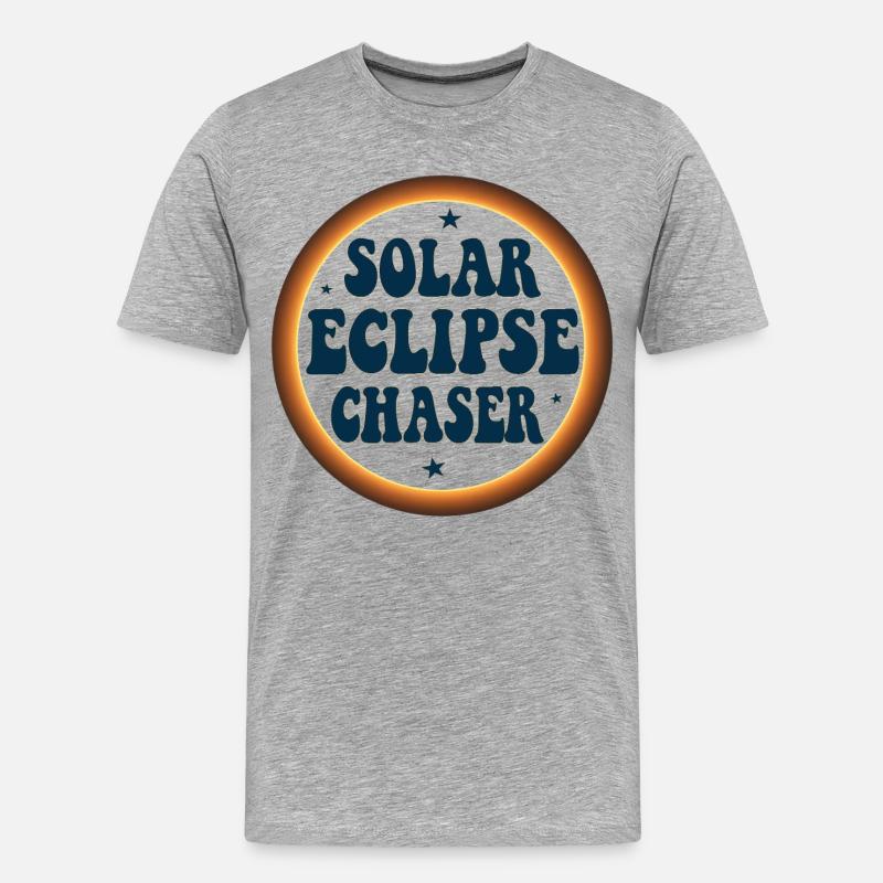 Solar eclipse chaser - Männer Premium Bio T-Shirt - Grau meliert