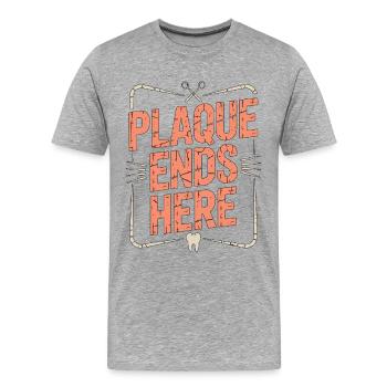 Periodontist Plaque Ends Here Dental Heath Care - Men's Premium Organic T-Shirt - heather grey - Front - Damien (186cm)