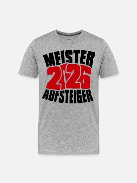 Meister und Aufsteiger 2026 - Männer Premium Bio T-Shirt - Grau meliert