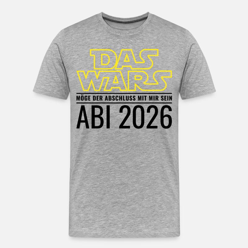 Abi 2026 Das wars Möge der Abschluss mit mir sein - Männer Premium Bio T-Shirt - Grau meliert